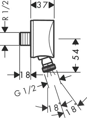 Hansgrohe Schlauchanschluss Fixfit S, mit Rückflussverhinderer u.Kugelgelenk, DN 15, Farbe chrom Bild 3