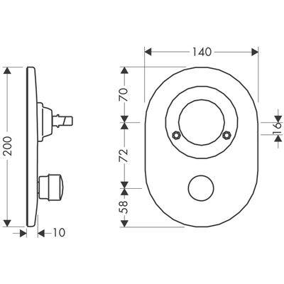 Hansgrohe Umrüstset Wannenmischer Unterputz Lochabstand 72 mm, Farbe silberfarben Bild 3