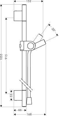 Hansgrohe Brausenstange Axor Uno, mit Schlauch, 1055 mm, Farbe chrom Bild 4
