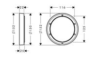 Hansgrohe iBox Verlängerungsset verchromt für Fertigmontageset d=150 mm, Farbe chrom Bild 2