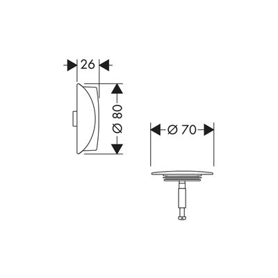 Hansgrohe Ab- und Überlaufgarnitur Flexaplus F-Set (Griff u.Stopfen) Brushed, Farbe black chrome Bild 3