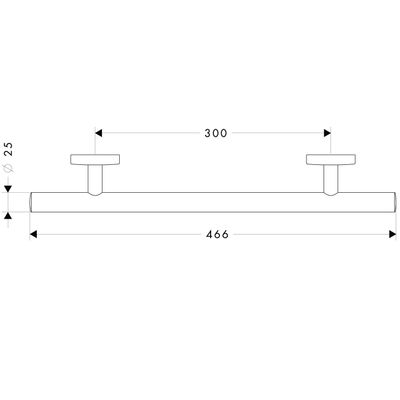 Hansgrohe Haltegriff verdeckte Befestigung, 466 mm, 466 x 466 x 73 mm, Farbe chrom Bild 3