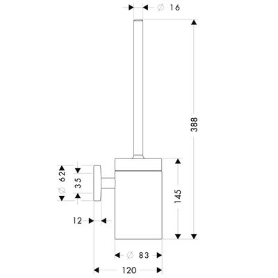 Hansgrohe WC-Bürstenhalter Logis brushed, 388 x 83 x 120 mm, Farbe nickel Bild 3