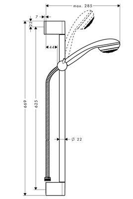 Hansgrohe Brausenset Crometta 85 Green/ Unica'Crometta 650 mm, Farbe chrom Bild 3