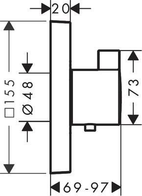 Hansgrohe Fertigset UP-Thermostat ShowerSelect Highflow, 155 x 155 mm, Farbe chrom Bild 9