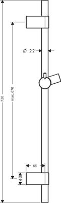 Hansgrohe Brausestange Unica S Puro Reno 720 mm, Farbe chrom Bild 3