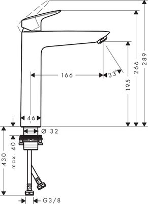 Hansgrohe Waschtischmischer 190 Logis, ohne Ablaufgarnitur matt, Farbe schwarz Bild 4