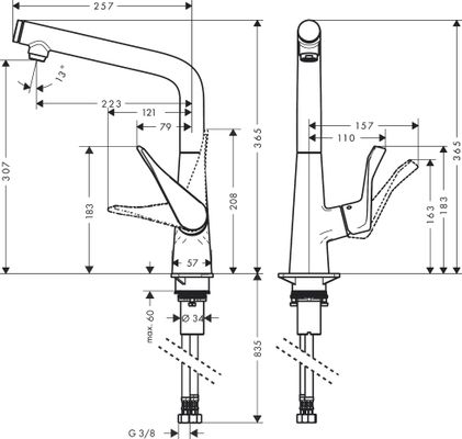 Hansgrohe Spültischmischer 320 Metris Select M71 Eco 1jet edelstahl-optik, Farbe silber Bild 3