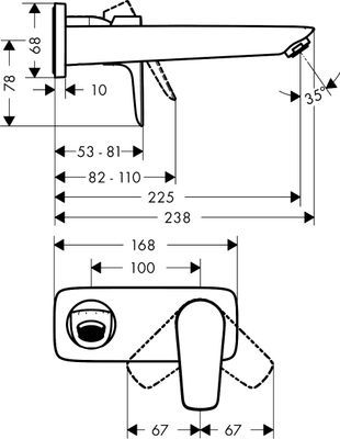 Hansgrohe Farbset Talis E verchromt, für UP-Wascht. Batterie, Ausluaf, 225 mm, Farbe chrom Bild 3