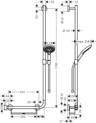 Hansgrohe Brausengarnitur Raindance Select S 120 Unica Comfort 1100 mm rechts, Farbe chrom Bild 11