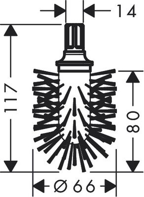Hansgrohe Ersatzbürste zu Bürstengarnitur Atoll/ Logo, ohne Stiel, 117 x 66 x 66 mm Bild 2