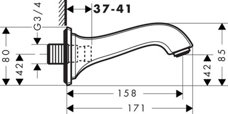Hansgrohe Wanneneinlauf Metropol Classic DN 20 chrom / gold, 158 mm, Farbe chrom, gold Bild 4
