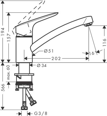 Hansgrohe Spültischmischer 120 Logis M31 1jet, 157 mm, Farbe chrom Bild 5