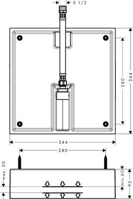Hansgrohe Grundkörper Kopfbrause Raindance E 400 1jet Bild 6