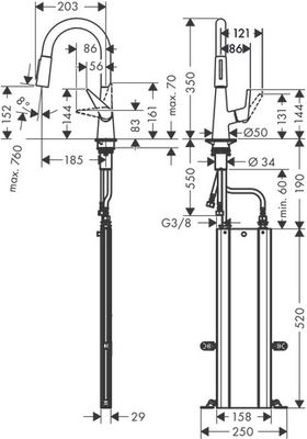 Hansgrohe Spültischmischer 160 Talis M51 Ausziehbrause 2jet sBox, 350 mm, Farbe chrom Bild 10