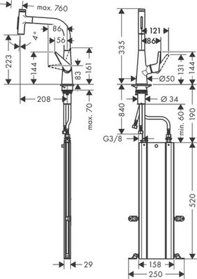 Hansgrohe Spültischmischer 220 Talis Select M51 Ausziehbrause 2jet sBox, 335 mm, Farbe chrom Bild 4