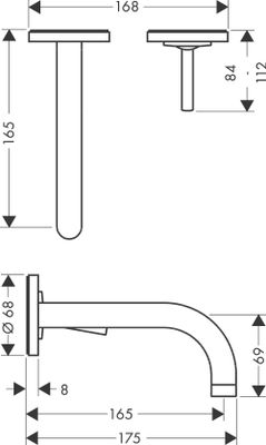 Hansgrohe Fertigmontageset Uno2 verchromt für WT-Einhebelmischer Ausl, 165 mm, Farbe chrom Bild 3
