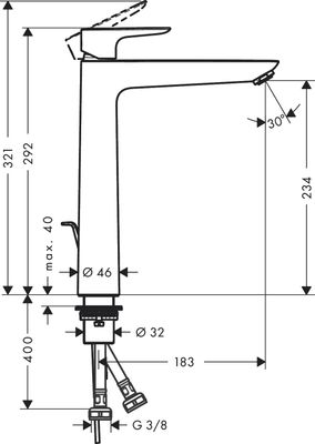 Hansgrohe Waschtischmischer 240 Talis E matt, Farbe weiß Bild 5