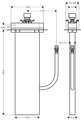 Hansgrohe Grundset sBox für Wannen-/Fliesenrand, Anschlussgewinde R 1/2, 600 mm Bild 4