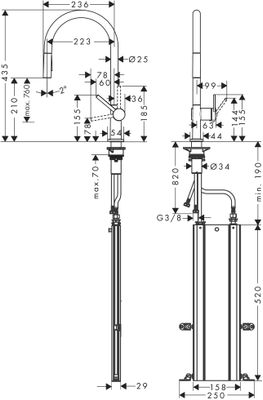 Hansgrohe Spültischmischer 210 Talis M54 Ausziehbrause 2jet sBox, 435 mm, Farbe chrom Bild 7