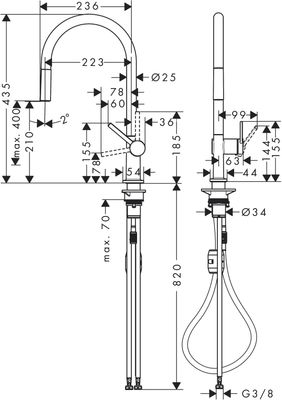 Hansgrohe Spültischmischer 210 Talis M54 Ausziehauslauf 1jet matt, 435 mm, Farbe schwarz Bild 3