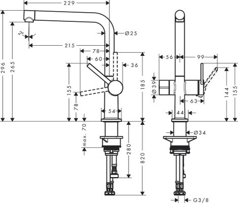 Hansgrohe Spültischmischer 270 Talis M54 Geräteabsperrv.1jet matt, 296 mm, Farbe schwarz Bild 3