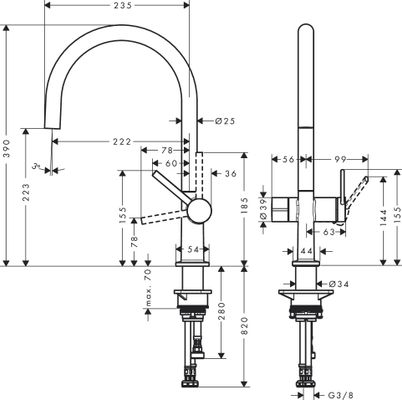 Hansgrohe Spültischmischer 220 Talis M54 Geräteabsperrv.1jet matt, 390 mm, Farbe schwarz Bild 4
