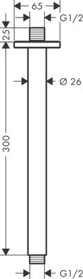 Hansgrohe Decken-Anschlussstück Vernis Shape DN 15 300 mm matt, 65 mm, Farbe schwarz Bild 3