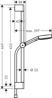 Hansgrohe Select S Brausegarnitur 105 3jet Relaxation, Brausestange 65 cm, matt schw, Farbe schwarz Bild 9