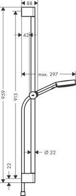 Hansgrohe Select S Brausegarnitur 105 3jet, Brausestange 90 cm, EcoSmart, Farbe chrom Bild 17