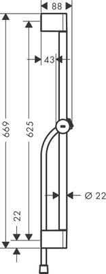 Hansgrohe Brausestange Unica / Pulsify 650 mm, mit Push Schieber und Brauseschlauch MSW, 669 mm, Farbe schwarz Bild 10