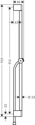 Hansgrohe Brausestange Unica / Pulsify 900 mm, mit Push Schieber und Brauseschlauch MSW, 959 mm, Farbe schwarz Bild 9