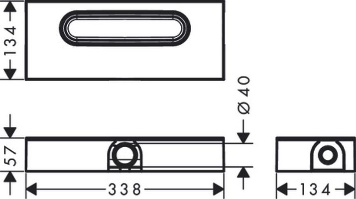 Hansgrohe uBox Grundkörper universal für Duschrinne Ablaufgehaeuse, für flache Installation, 70 x 343 x 139 mm Bild 6