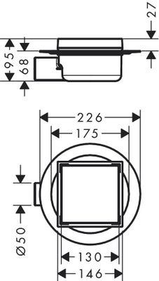 Hansgrohe Komplettset RainDrain Spot 150 x 150 mm Punktablauf befl.u.Installationsset BST, 104 x 226 x 226 mm, Farbe Edelstahl-Optik (silber) Bild 12