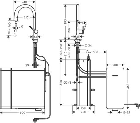 Hansgrohe SodaSystem 210 Aqittura M91 Ausziehauslauf 1j sBox Starter Set, Farbe chrom Bild 18