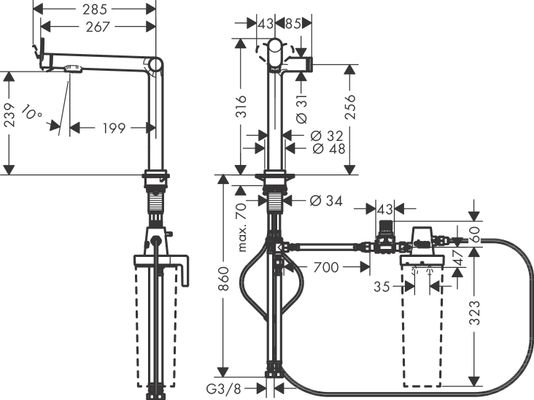 Hansgrohe FilterSystem 240 Aqittura M91 1jet mattschwarz Bild 10