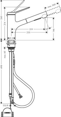 Hansgrohe Spültischmischer 150 Zesis M33 Ausziehbrause 2j sBox lite edelstahl-opt, Farbe silber Bild 17