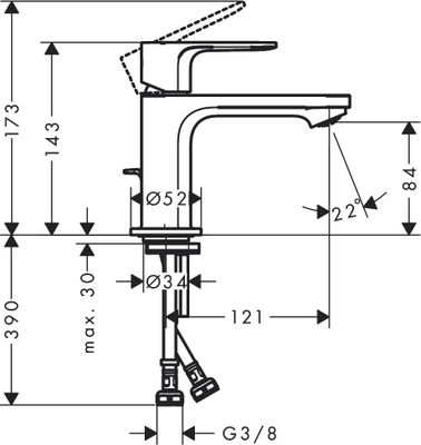 Hansgrohe E Einhebel-Waschtischmischer 80, mit Metall-Zugstange, CoolStart, Farbe chrom Bild 4