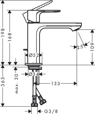 Hansgrohe S Einhebel-Waschtischmischer 110, mit Metall-Zugstange, CoolStart, Farbe chrom Bild 4