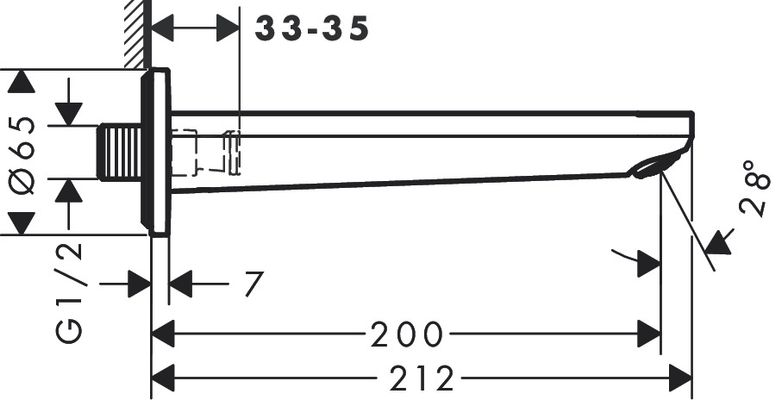 Hansgrohe Wanneneinlauf Rebris E, 200 mm, Farbe chrom Bild 3
