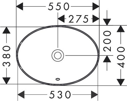 Hansgrohe Einbauwaschtisch Xuniva D 550 x 400 mm ohne Hahnloch mit Überlauf SMC weiss, 175 x 400 mm, Farbe weiß Bild 2