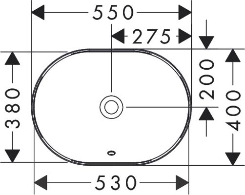 Hansgrohe Einbauwaschtisch Xuniva U 550 x 400 mm ohne Hahnloch mit Überlauf weiss, 175 x 400 mm, Farbe weiß Bild 2