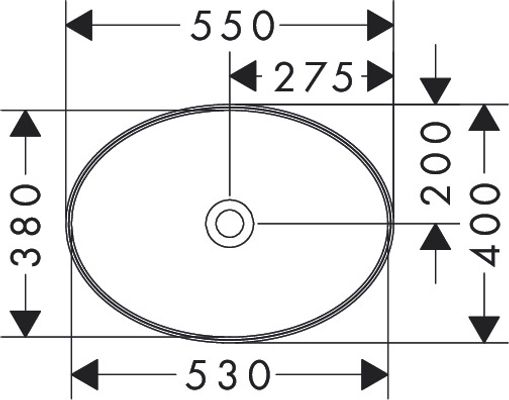 Hansgrohe Aufsatzwaschtisch Xuniva D 550 x 400 mm ohne Hahnloch u.Überlauf SMC weiss, 130 x 450 mm, Farbe weiß Bild 4