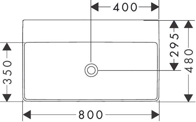Hansgrohe Waschtisch Xelu Q 800 x 480 mm ohne Hahnloch u.Überlauf, SmartClean weiss, 130 x 480 mm, Farbe weiß Bild 5