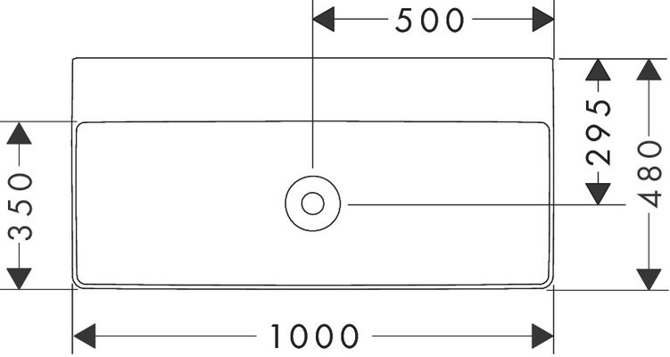 Hansgrohe Waschtisch Xelu Q 1000 x 480 mm ohne Hahnloch / Überlauf, SmartClean weiss, 130 x 480 mm, Farbe weiß Bild 7