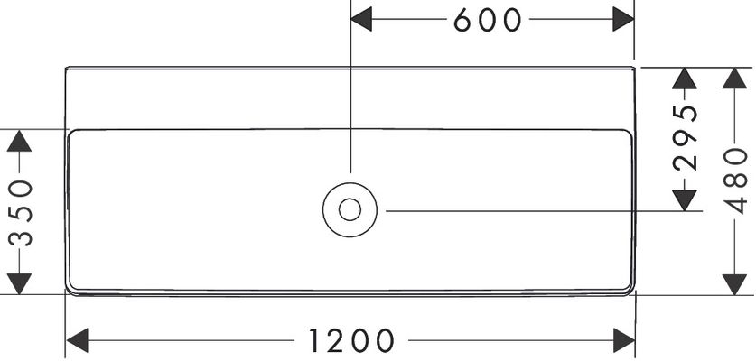 Hansgrohe Waschtisch Xelu Q 1200 x 480 mm, ohne Überlauf, SmartClean weiss, 130 x 480 mm, Farbe weiß Bild 5