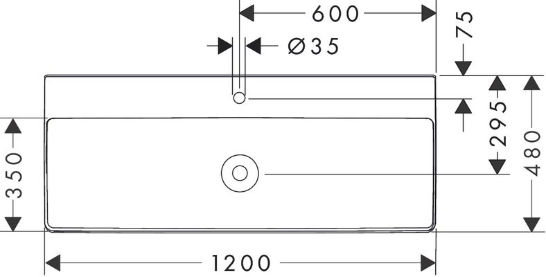 Hansgrohe Waschtisch Xelu Q 1200 x 480 mm mit Hahn.ohne Überlauf, SmartClean weiss, 130 x 480 mm, Farbe weiß Bild 6
