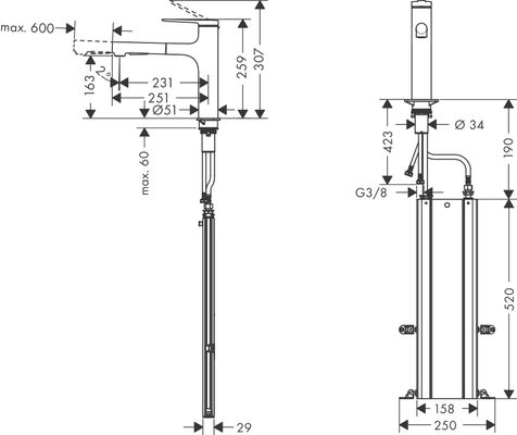 Hansgrohe Spültischmischer 160 Zesis M33 Metall Ausziehbrause Pro 2jet sBox BSO, Farbe Edelstahl-Optik (silber) Bild 7