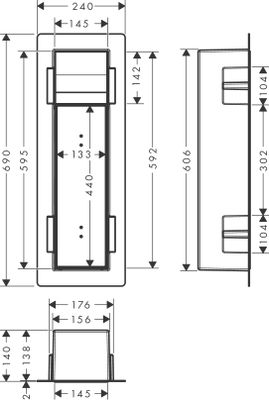 Hansgrohe Ein.Toilettenbürstenh.XtraStoris Rock mit Papierhalter u.befliesbarer Tür MW, 690 x 240 mm, Farbe weiß Bild 62
