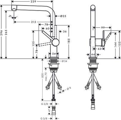 Hansgrohe Spültischmischer 270 Talis M54 Niederdruck 1jet matt, Farbe schwarz Bild 3